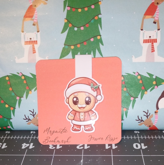 Handmade Cute Santa Character Magnetic Bookmarks Set Of Three - Picture 4 of 5